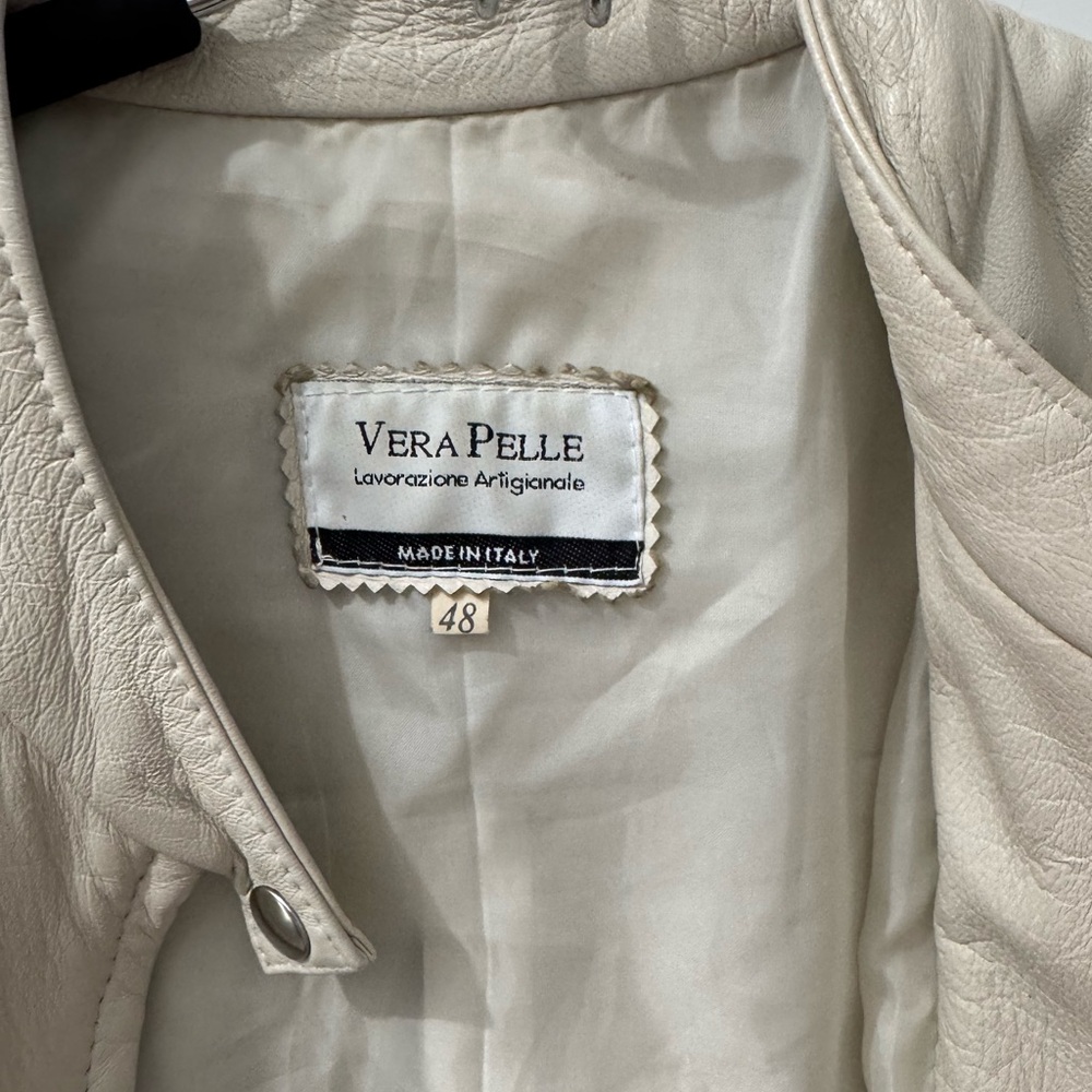Vera Pelle Cream Leather Jacket - Picture 6 of 11